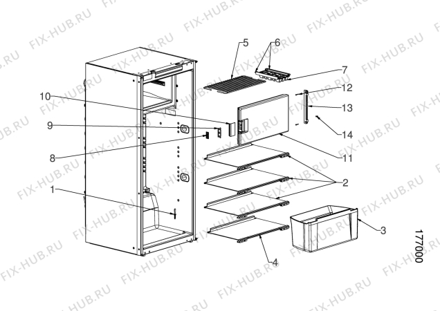 Взрыв-схема холодильника Electrolux EK242V11LW - Схема узла Housing 001